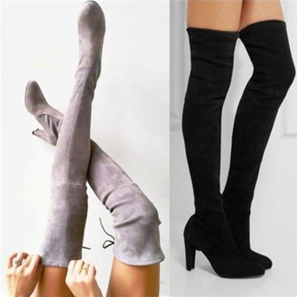 2019 winter shoes women boots over knee stretch flock boots slip-on high-heeled female shoes slim confort ladies, Black
2019 winter shoes women boots over knee stretch flock boots slip-on high-heeled female shoes slim confort ladies, Black