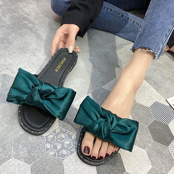 women bow knot slides summer slippers ladies non-slip flat sandals beach shoes women round toe low heels slippers outdoor shoes, Black
women bow knot slides summer slippers ladies non-slip flat sandals beach shoes women round toe low heels slippers outdoor shoes, Black
