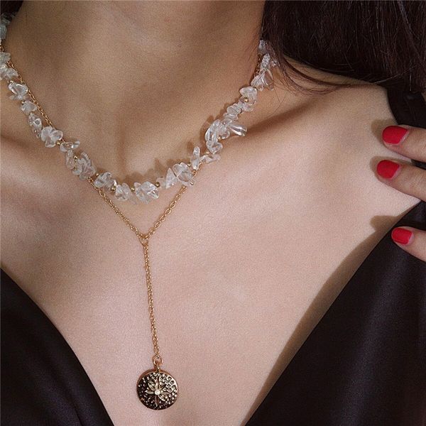 women's irregular natural stone clavicular chain necklace & pendants double layer necklaces wholesale bijoux femme, Silver
women's irregular natural stone clavicular chain necklace & pendants double layer necklaces wholesale bijoux femme, Silver