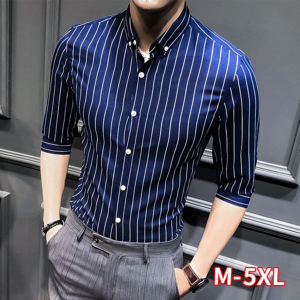 new model shirts summer business casual style striped slim fit three quarter sleeve shirt men camisas para hombre, White;black
new model shirts summer business casual style striped slim fit three quarter sleeve shirt men camisas para hombre, White;black
