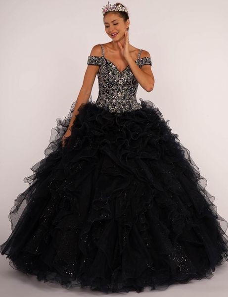 gorgeous black pink quinceanera dresses 2019 beaded crystal spaghetti straps ruffles ball gown masquerade debutante gowns sweet 15 dress, Blue;red
gorgeous black pink quinceanera dresses 2019 beaded crystal spaghetti straps ruffles ball gown masquerade debutante gowns sweet 15 dress, Blue;red