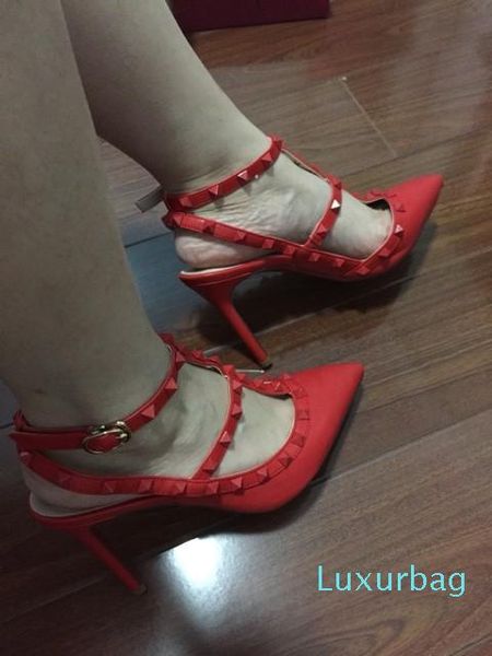 designer pointed toe multi strap studs high heels patent leather spikes sandals women studded strappy dress shoes party shoes, Black
designer pointed toe multi strap studs high heels patent leather spikes sandals women studded strappy dress shoes party shoes, Black