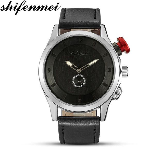 shifenmei wooden watch man waterproof quartz watch men business leather sports watches man clock relogio masculino, Slivery;brown
shifenmei wooden watch man waterproof quartz watch men business leather sports watches man clock relogio masculino, Slivery;brown