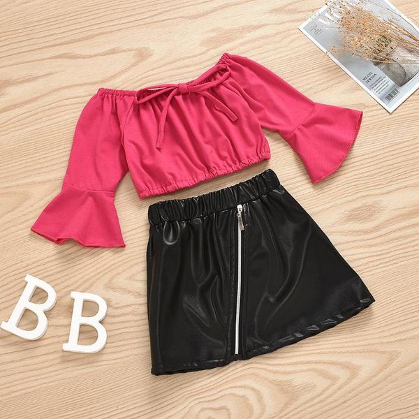 summer cute toddler kids baby girls clothes 2pcs long sleeve off shoulder + tight leather skirt outfit 1-5y, White
summer cute toddler kids baby girls clothes 2pcs long sleeve off shoulder + tight leather skirt outfit 1-5y, White