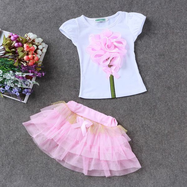 7 colors baby girls 3d flower set clothing new summer kids flowers t-shirt+gauze tutu skirts 2pcs set kids fashion princess clothing z11, White
7 colors baby girls 3d flower set clothing new summer kids flowers t-shirt+gauze tutu skirts 2pcs set kids fashion princess clothing z11, White