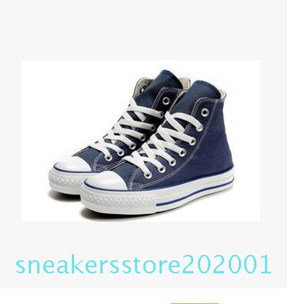 2020 casual shoes star flat canvas shoes high low men women designer sneakers big size 36-45 s01, Black