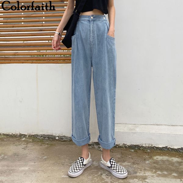 colorfaith 2019 women jeans zipper straight boyfriends korean style high waist ankle-length pants vintage blue denim jeans j8092
colorfaith 2019 women jeans zipper straight boyfriends korean style high waist ankle-length pants vintage blue denim jeans j8092