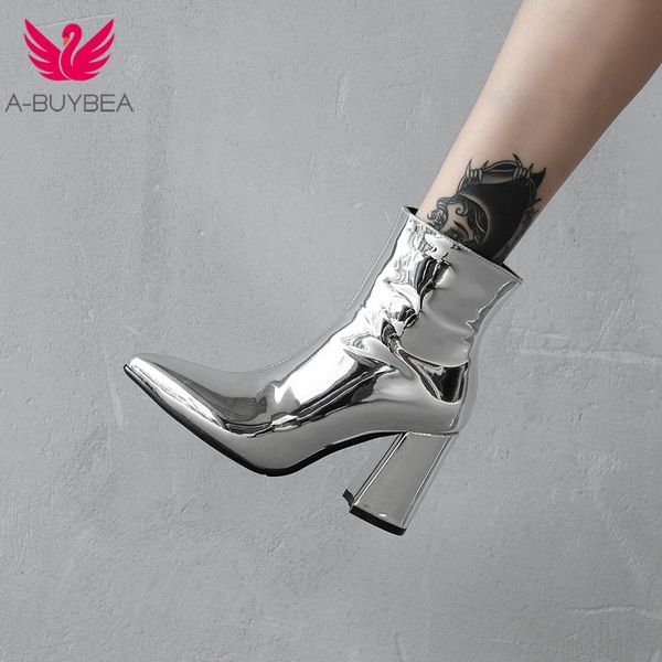 2019 new sliver gold women ankle boots pointed toe chunky high heel boots mirror metallic women pumps female stiletto boots, Black
2019 new sliver gold women ankle boots pointed toe chunky high heel boots mirror metallic women pumps female stiletto boots, Black