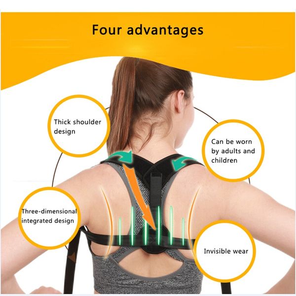 adjustable back posture corrector brace support belt clavicle spine back shoulder lumbar posture correction, Black;blue
adjustable back posture corrector brace support belt clavicle spine back shoulder lumbar posture correction, Black;blue