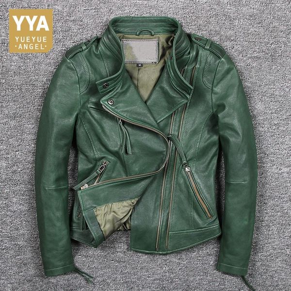 italy 2019 new green sheepskin genuine leather jacket women motor windproof biker real leather coat zip punk jaqueta de couro, Black
italy 2019 new green sheepskin genuine leather jacket women motor windproof biker real leather coat zip punk jaqueta de couro, Black