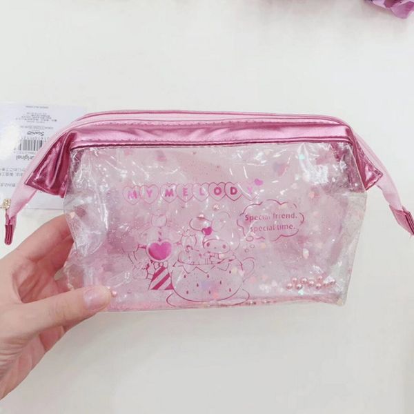 

hello kitty and my melody pvc makeup bag 2018 news cosmetic bag cartoon japan style travel pouch high capacity toilettas