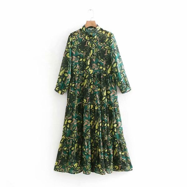 2019 women vintage turn down collar floral print casual long dress female pleated ruffles chiffon vestidos chic dresses ds1909, Black;gray
2019 women vintage turn down collar floral print casual long dress female pleated ruffles chiffon vestidos chic dresses ds1909, Black;gray