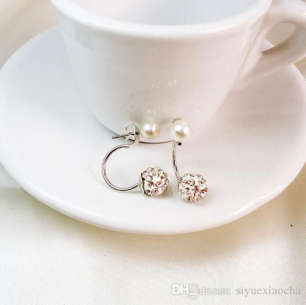 earring with pearl and diamond ball pendant, noble delicate and beautiful, and high quality, Silver
earring with pearl and diamond ball pendant, noble delicate and beautiful, and high quality, Silver
