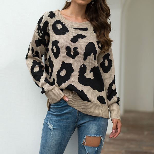 women leopard print knitted pullovers woman sweater 2019 winter clothes women round neck long sleeve sweater jumper casual, White;black
women leopard print knitted pullovers woman sweater 2019 winter clothes women round neck long sleeve sweater jumper casual, White;black
