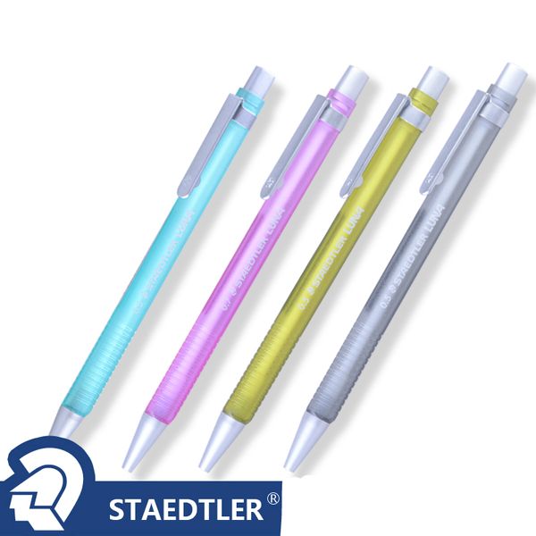 

3pcs/lot germany staedtler mechanical pencil 7612 automatic pencil 0.5mm/0.7mm triangular 4 colors students stationery, Blue;orange