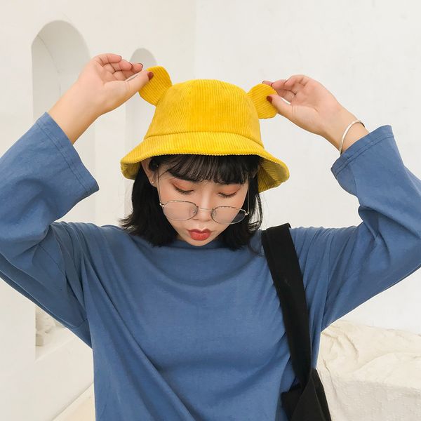 harajuku kwaii lovely ears solid corduroy bucket hat women cartoon bonnet small yellow student hat autumn winter sunshade cap, Blue;gray
harajuku kwaii lovely ears solid corduroy bucket hat women cartoon bonnet small yellow student hat autumn winter sunshade cap, Blue;gray