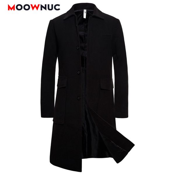 men's coat long solid winter male woollen overcoat classic windbreaker thermal slim autumn fashion business smart casual moownuc, Black
men's coat long solid winter male woollen overcoat classic windbreaker thermal slim autumn fashion business smart casual moownuc, Black