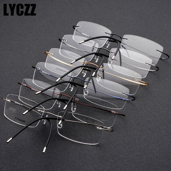 lyczz rimless glasses frame men myopia optical frame optical eyewear women ultralight titanium prescription square eyeglasses, Black
lyczz rimless glasses frame men myopia optical frame optical eyewear women ultralight titanium prescription square eyeglasses, Black