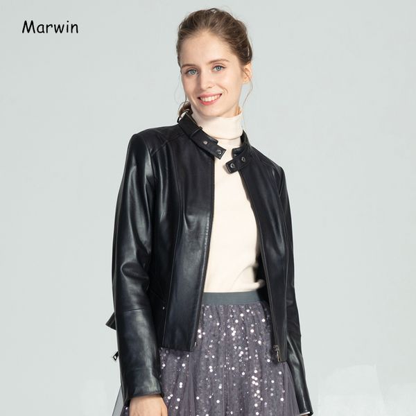 marwin pu leather 2020 new-coming spring short o-neck leather coat zipper high street and moto style female ladies, Black
marwin pu leather 2020 new-coming spring short o-neck leather coat zipper high street and moto style female ladies, Black