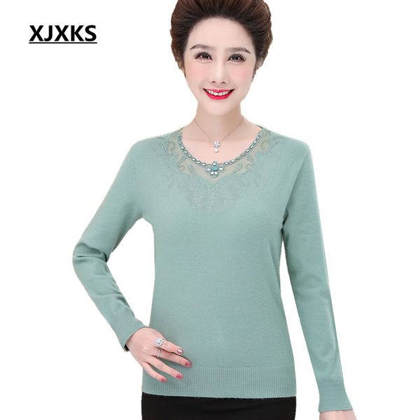 women's sweaters xjxks 2021 spring loose plus size wool knitted sweater women pullover fashion beaded casual, White;black
women's sweaters xjxks 2021 spring loose plus size wool knitted sweater women pullover fashion beaded casual, White;black