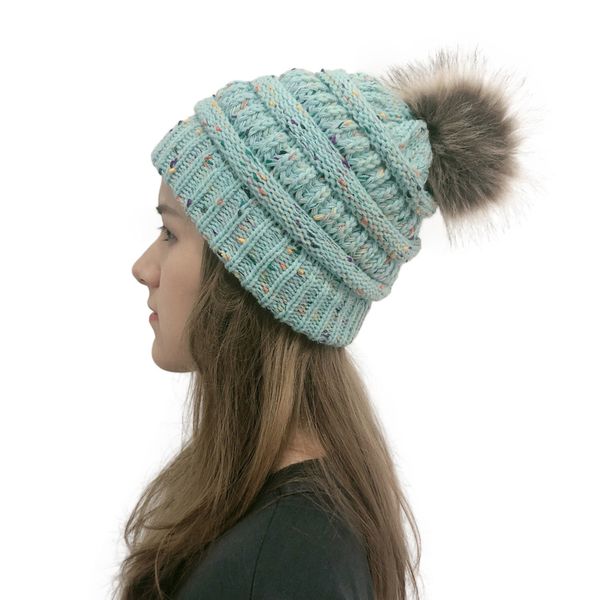 

10colors women pompon beanie hat fashion winter colorful knitted fur ball hat outdoor causal warm knit crochet ski cap