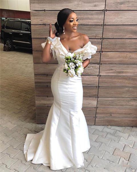2020 african bridesmaid dresses mermaid off shoulder wedding guest dresses with elastic satin customize maid of honor gowns, White;pink
2020 african bridesmaid dresses mermaid off shoulder wedding guest dresses with elastic satin customize maid of honor gowns, White;pink