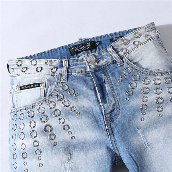 2020 summer classic style am-jeans short jeans fluorescent ring stripe denim fashion hole tear designer jeans size 29-38, Blue
2020 summer classic style am-jeans short jeans fluorescent ring stripe denim fashion hole tear designer jeans size 29-38, Blue