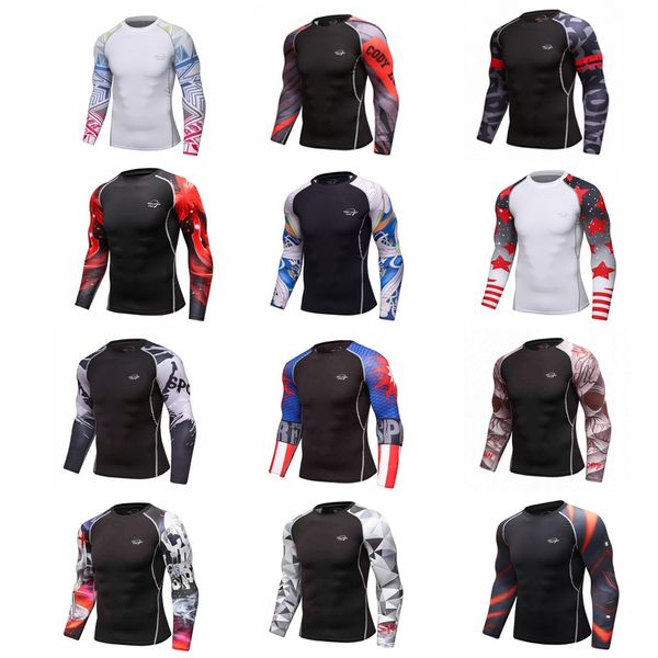 quick dry compression men's print soft t-shirts running shirt fitness tight tennis soccer jersey gym long sleeve sportswear, Black;red
quick dry compression men's print soft t-shirts running shirt fitness tight tennis soccer jersey gym long sleeve sportswear, Black;red