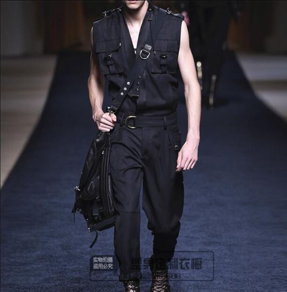 m-xxl new europe wild america men's jumpsuit models show men loose british pants jumpsuits, Black
m-xxl new europe wild america men's jumpsuit models show men loose british pants jumpsuits, Black