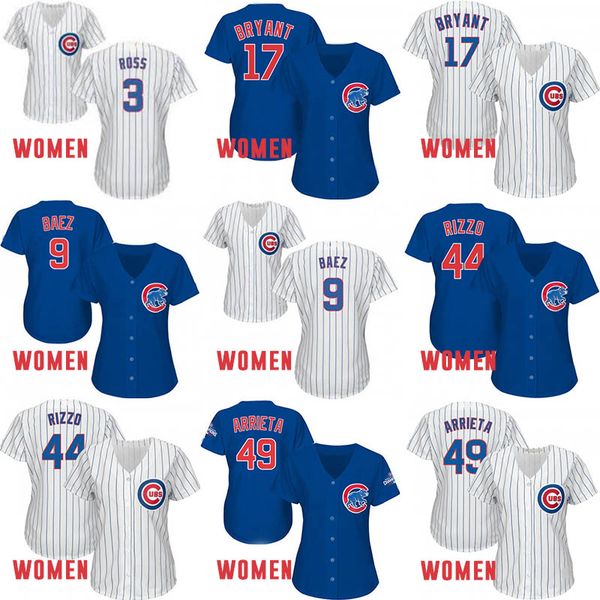 Wholesale Chicago 3 Ross Cubs 9 Baez 17 Bryant 44 Rizzo 49 Arrieta Womens Blue White Home Cool Jerseys S-2XL
Wholesale Chicago 3 Ross Cubs 9 Baez 17 Bryant 44 Rizzo 49 Arrieta Womens Blue White Home Cool Jerseys S-2XL