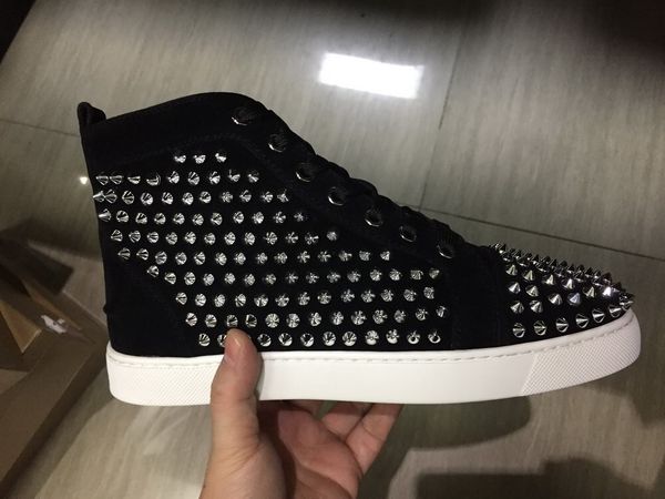 casual shoes slip-on roller boat mens women flat shoes suede spike crystal leather sport sneakers box, Black
casual shoes slip-on roller boat mens women flat shoes suede spike crystal leather sport sneakers box, Black