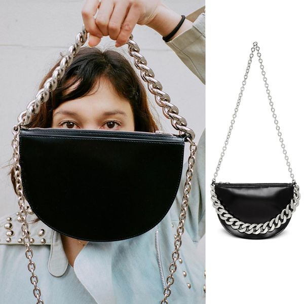 chic women's bags simple pu semicircle handbag double chain solid leather crossbody bags for women shoulder bag
chic women's bags simple pu semicircle handbag double chain solid leather crossbody bags for women shoulder bag