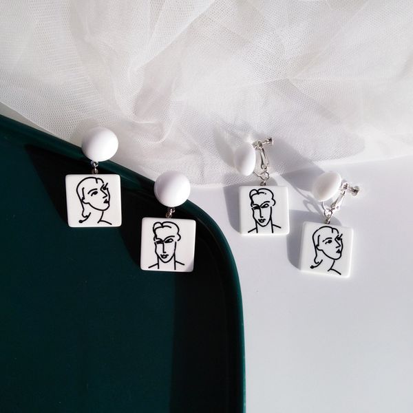 trend personality square women clip earrings without piercing street couple graphic characters clip on earrings non pierced, Silver
trend personality square women clip earrings without piercing street couple graphic characters clip on earrings non pierced, Silver