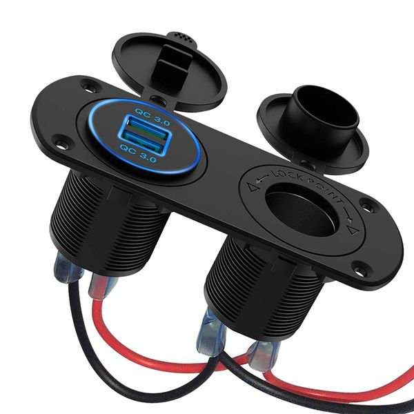 car charger t dual qc3.0 fast charge and ette lighter receptacle socket, waterproof and dustproof, for 12v / 24v car boat
car charger t dual qc3.0 fast charge and ette lighter receptacle socket, waterproof and dustproof, for 12v / 24v car boat