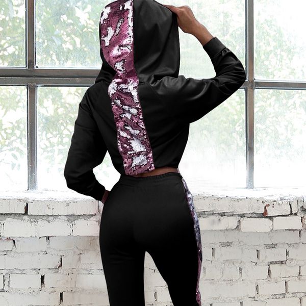 women tracksuits 2020 running set side strap zip hooded sweatshirt long sleeve two-piece tracksuit fuitness gym sports wear, Black;blue
women tracksuits 2020 running set side strap zip hooded sweatshirt long sleeve two-piece tracksuit fuitness gym sports wear, Black;blue