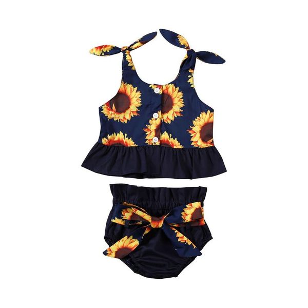 newborn baby girl summer clothing sunflower print sleeveless bow shorts 2 pieces clothes set 6-24months, White
newborn baby girl summer clothing sunflower print sleeveless bow shorts 2 pieces clothes set 6-24months, White