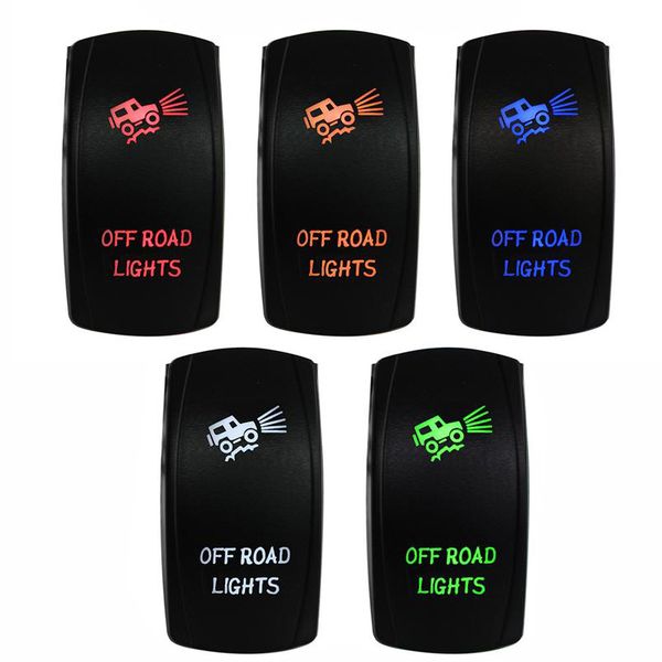 marine boat car off road lights led switch red/blue/green/orange/white 5 pin plastic board copper dc12/24v 10a/20a
marine boat car off road lights led switch red/blue/green/orange/white 5 pin plastic board copper dc12/24v 10a/20a