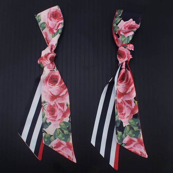 110cm*7cm silk scarf new rose flower stripe double-sided silk scarves for woman female tied bag ribbon hair band, Blue;gray
110cm*7cm silk scarf new rose flower stripe double-sided silk scarves for woman female tied bag ribbon hair band, Blue;gray