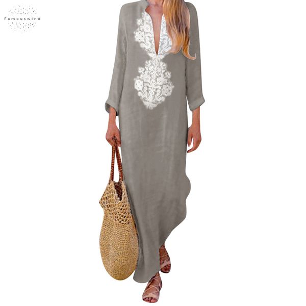 fashion summer dress female robe printed long sleeve v neck maxi dress split hem baggy kaftan long dress women, Black;gray
fashion summer dress female robe printed long sleeve v neck maxi dress split hem baggy kaftan long dress women, Black;gray