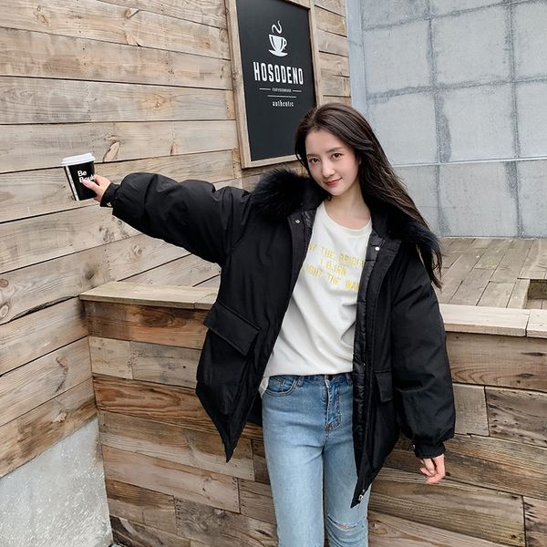 winter cotton dress women's 2019 new style korean-style mid-length thick students loose-fit cotton-padded clothes large fur coll, Blue;black
winter cotton dress women's 2019 new style korean-style mid-length thick students loose-fit cotton-padded clothes large fur coll, Blue;black