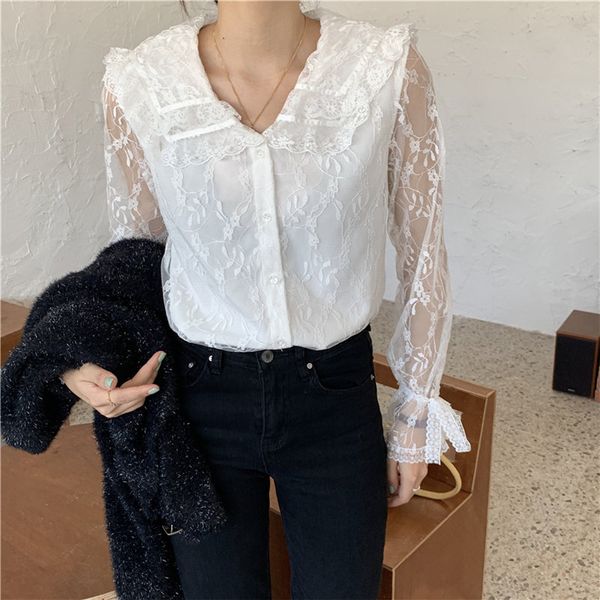 alien kitty 2020 white office lady lace shirts women flowers light chic all-match stylish loose casual large size brief blouses
alien kitty 2020 white office lady lace shirts women flowers light chic all-match stylish loose casual large size brief blouses