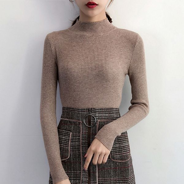 2019 autumn winter women pullovers sweater knitted korean elasticity casual jumper fashion slim turtleneck warm female sweaters, White;black
2019 autumn winter women pullovers sweater knitted korean elasticity casual jumper fashion slim turtleneck warm female sweaters, White;black