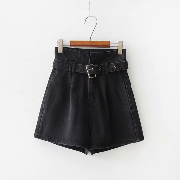 tide vogue female high waist sashes denim shorts solid summer casual blue/black/sky blue loose shorts, White;black
tide vogue female high waist sashes denim shorts solid summer casual blue/black/sky blue loose shorts, White;black