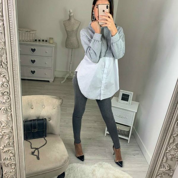 autumn women fashion long sleeve stitching shirt ladies hooded blouse ladies casual loose long shirt blouse, White
autumn women fashion long sleeve stitching shirt ladies hooded blouse ladies casual loose long shirt blouse, White