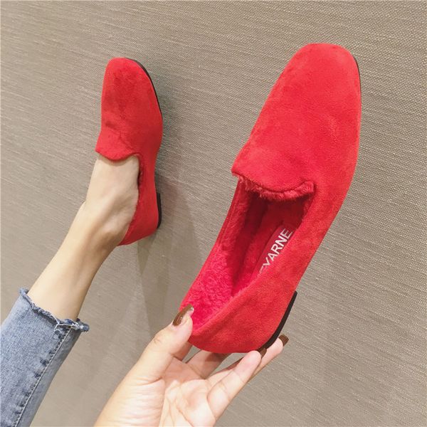 2019 winter new plush shoes for women lady red wedding shoes flock leather slip on loafers flat heel fur lined 35-41 square toe, Black
2019 winter new plush shoes for women lady red wedding shoes flock leather slip on loafers flat heel fur lined 35-41 square toe, Black