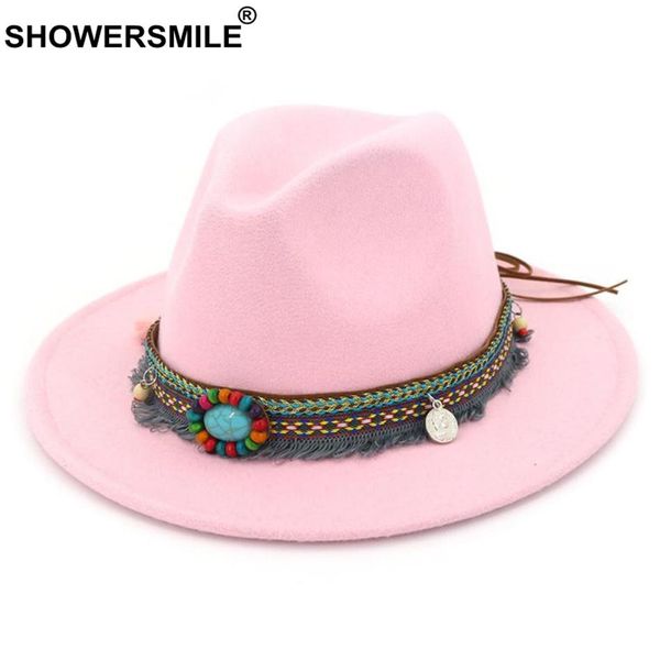 showersmile pink fedora ladies vintage войлок hat женщины повседневная этнический стиль большой брим твид осень зима крышка джаза красный че, White
showersmile pink fedora ladies vintage войлок hat женщины повседневная этнический стиль большой брим твид осень зима крышка джаза красный че, White