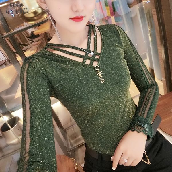 autumn t shirts women bottoming shiny bling lace embroidery patchwork stretchy long sleeve polyester camiseta mujer t98894, White
autumn t shirts women bottoming shiny bling lace embroidery patchwork stretchy long sleeve polyester camiseta mujer t98894, White