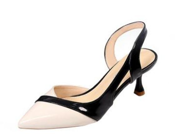 2019 women's sandals in summer with new style high heel fine heel pointed end @63, Black
2019 women's sandals in summer with new style high heel fine heel pointed end @63, Black