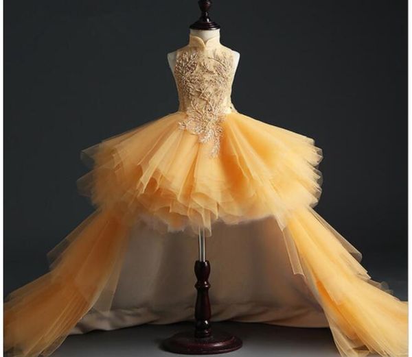 new glizt long trailing gold lace first communion dress beads tulle ball girls pageant gown flower girl dresses for weddings (hbt), Red;yellow
new glizt long trailing gold lace first communion dress beads tulle ball girls pageant gown flower girl dresses for weddings (hbt), Red;yellow