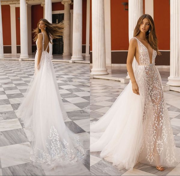 bohemia plunging v neck a line wedding dresses backless lace appliques long bridal gown beach vestido de novia, White
bohemia plunging v neck a line wedding dresses backless lace appliques long bridal gown beach vestido de novia, White